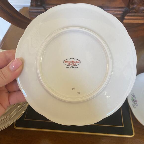 MINT 12 Bouillon Saucers Haviland Brookside - No Chips! - Picture 3 of 3